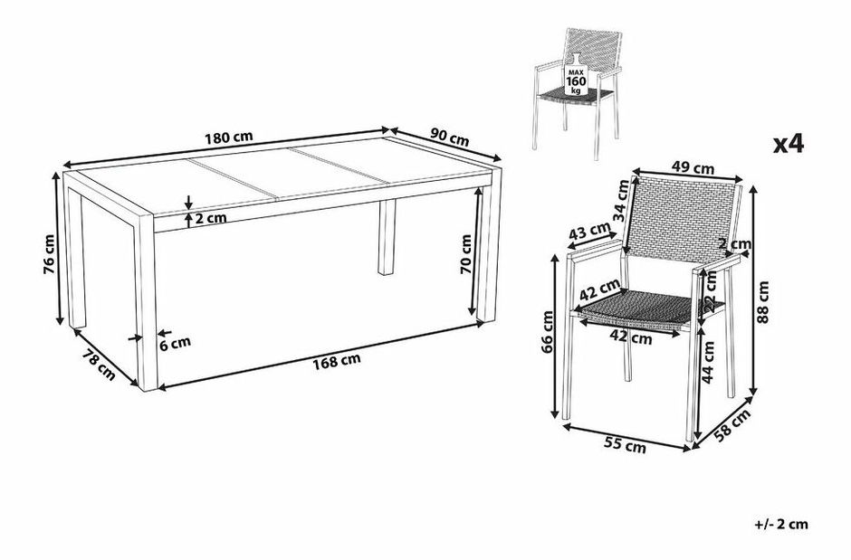 Zahradní sestava Cleopatra (ratan černý)