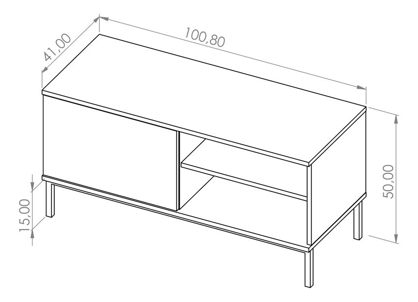 Tv stolek Quebec 1D (černá matná)