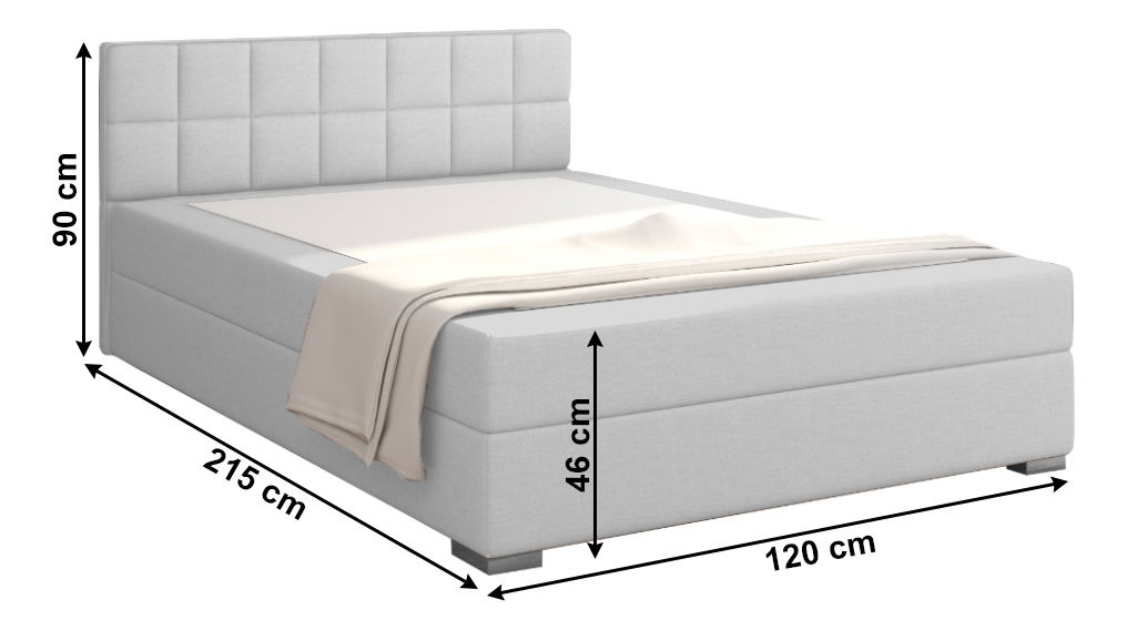Jednolůžková postel Boxspring 120 cm Ferrati (šedohnědá)