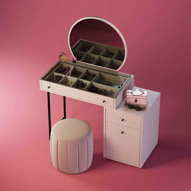 Toaletní stolek Tomurolla 1 (norková) (se zrcadlem)