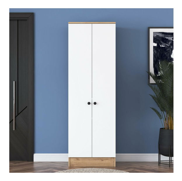 Policová skříň Pixie 13 (ořech + bílá)