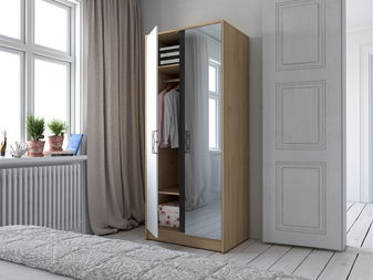 Šatní skříň Mussun 70 (ořech americký jackson + bílá matná + grafit matný)