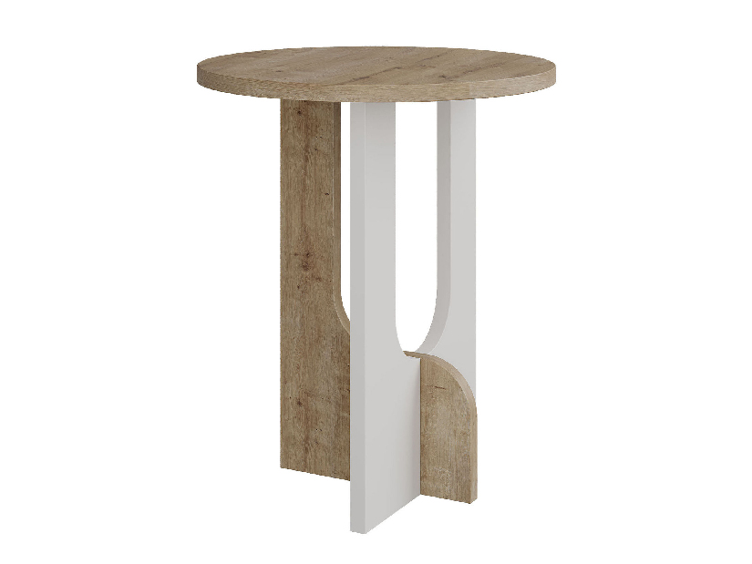 Příruční stolek Leilani (dub + bílá)
