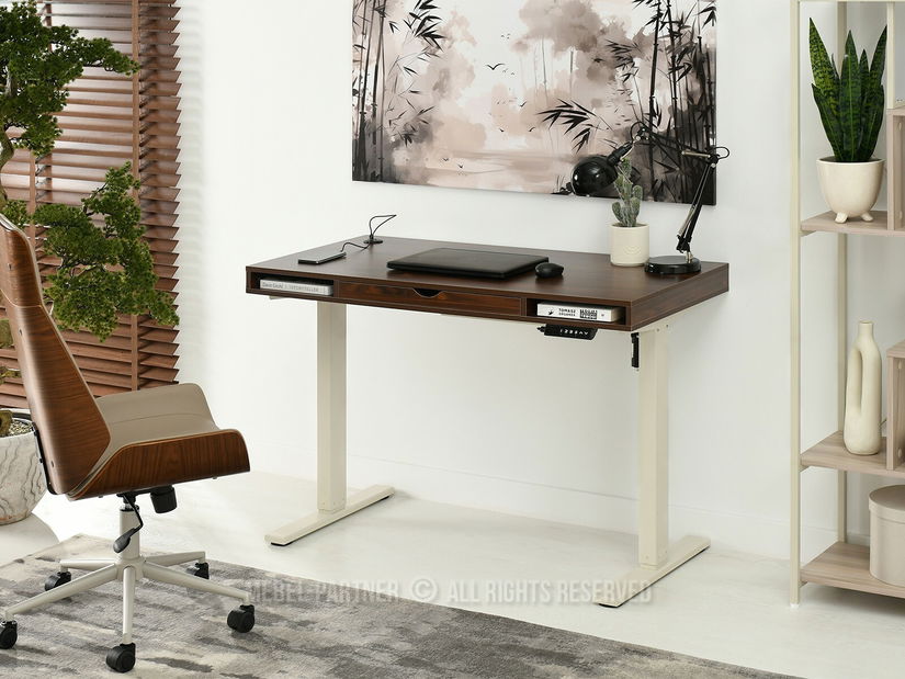 PC stolek Osto 120 (ořech + krémová)