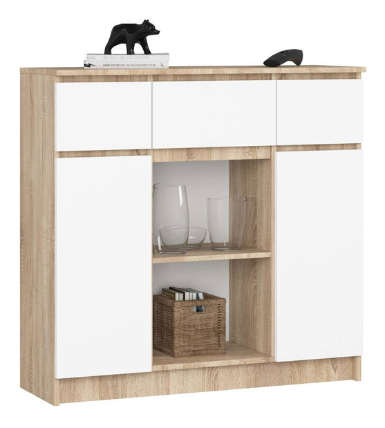 Komoda Kalista VII (dub sonoma + bílá)