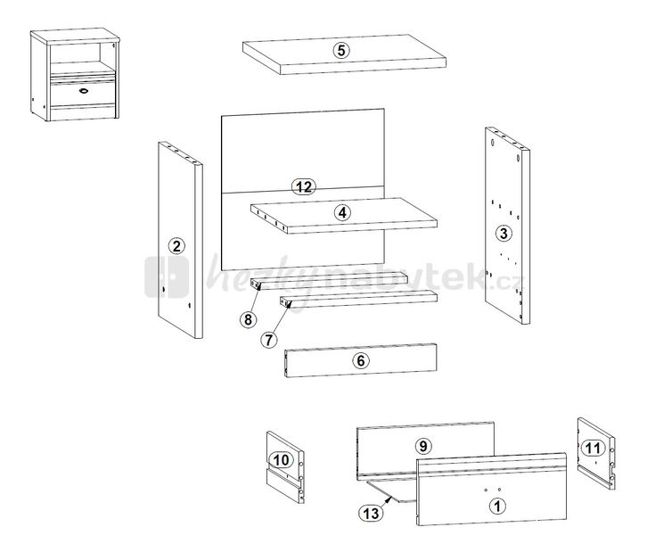 Noční stolek BRW POP K1S/4/4