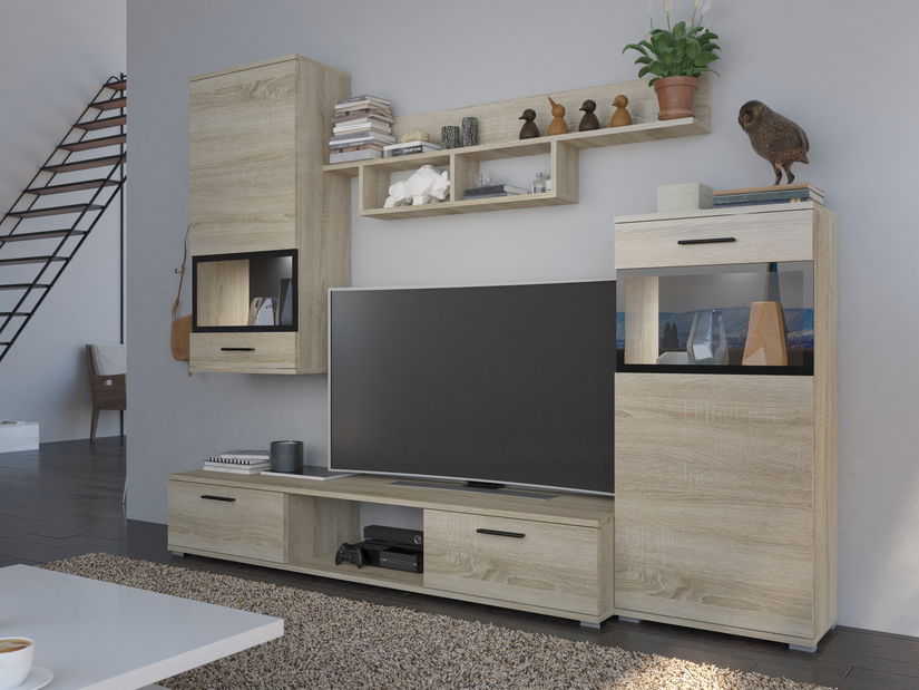 Obývací stěna Balbo (dub sonoma) (bez osvětlení)