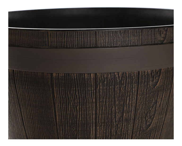 Plastový květináč Montreal Typ 2 (šedohnědý + vzor dřevo)