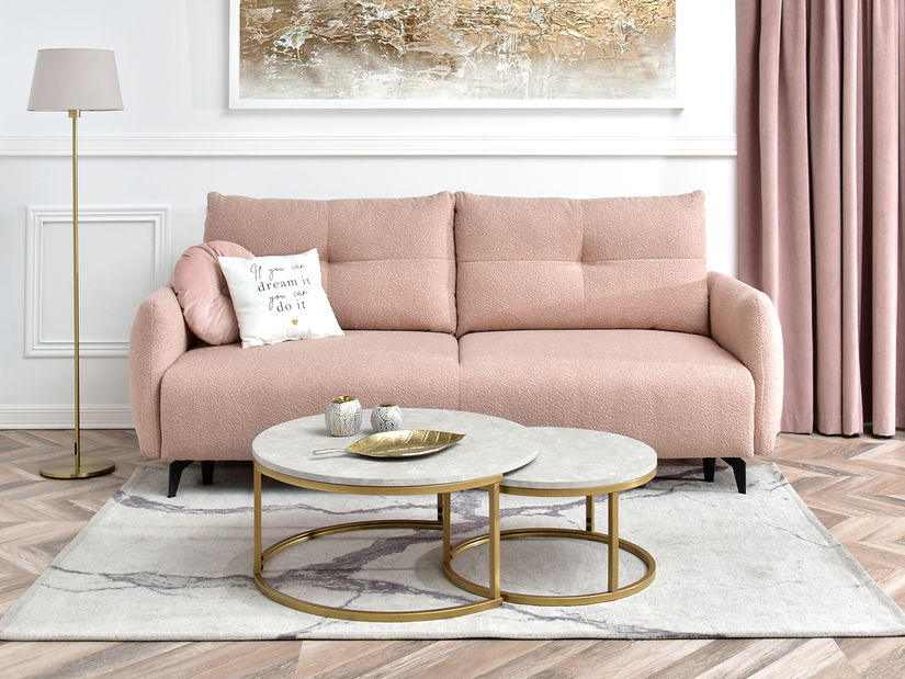 Konferenční stolek Kolja Stolek S (šedý mramor + zlatá)