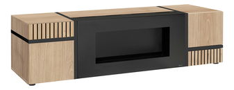 TV stolík/skříňka Carlyn HJZ CS RTV-K (dub jackson hickory + černá) (s bio krbem)