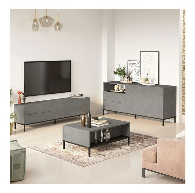 Sada nábytku do obývacího pokoje Levoretta 36 (šedá + černá)