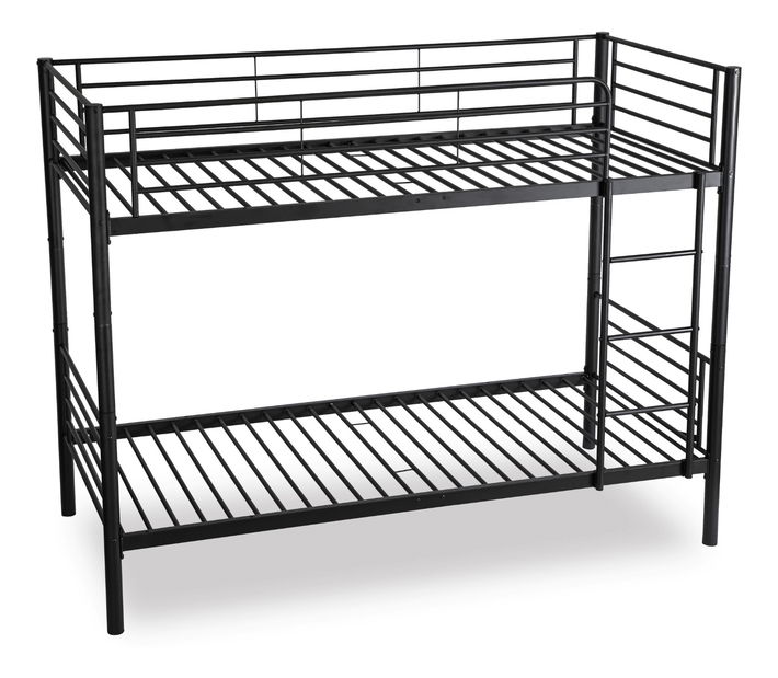 Dětská patrová postel 90 cm Riverside (černá) (s roštem)