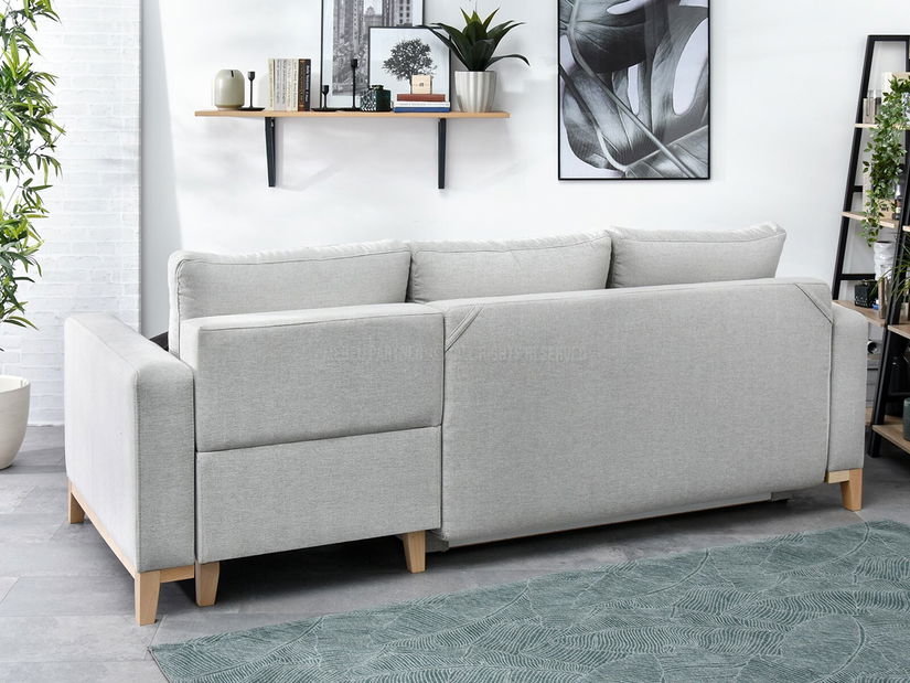 Rohová sedačka Salida (šedá + dub)