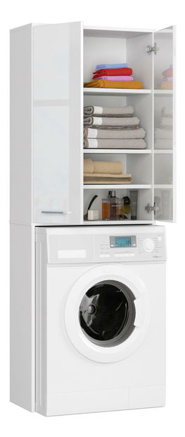 Skříňka nad pračku Fulgor 180 (bílá + lesk bílý)