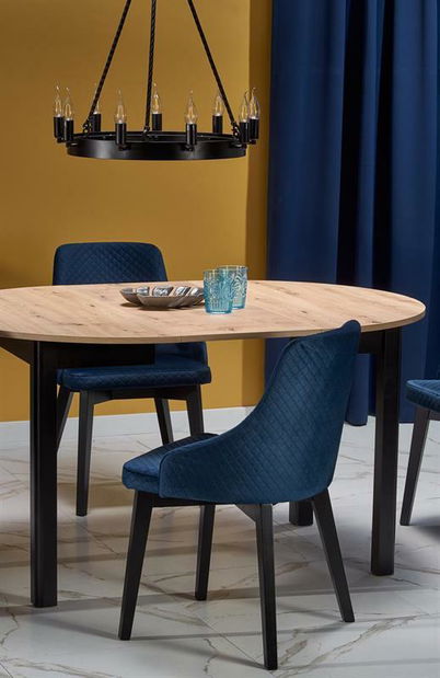 Rozkládací jídelní stůl 102-142 cm Ralllon (černá) (pro 4 6 osob)