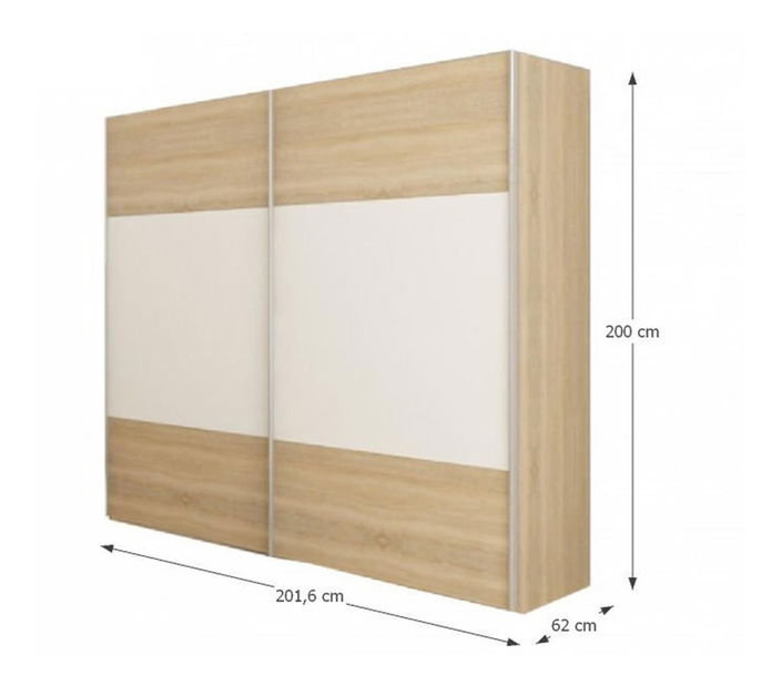 Ložnice (postel 180x200cm, 2 ks noční stolek, skříň) Gabreola (dub sonoma + bílá)