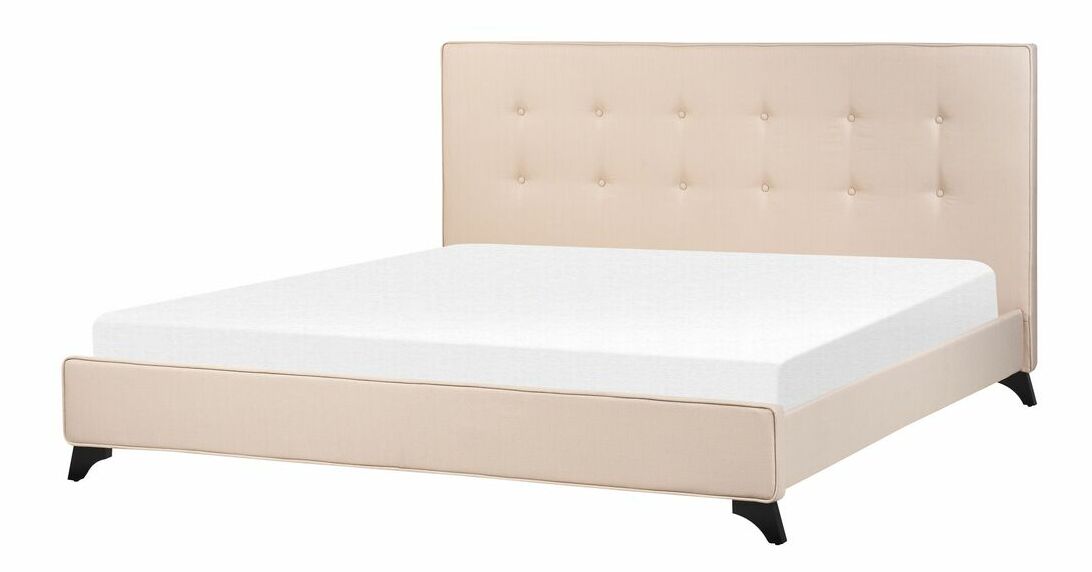 Manželská postel 180 cm AMBRE (s roštem) (béžová)
