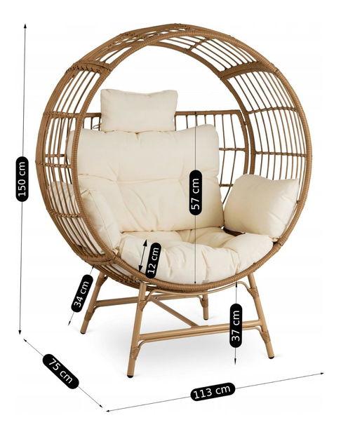 Zahradní křeslo Tableros (béžová)