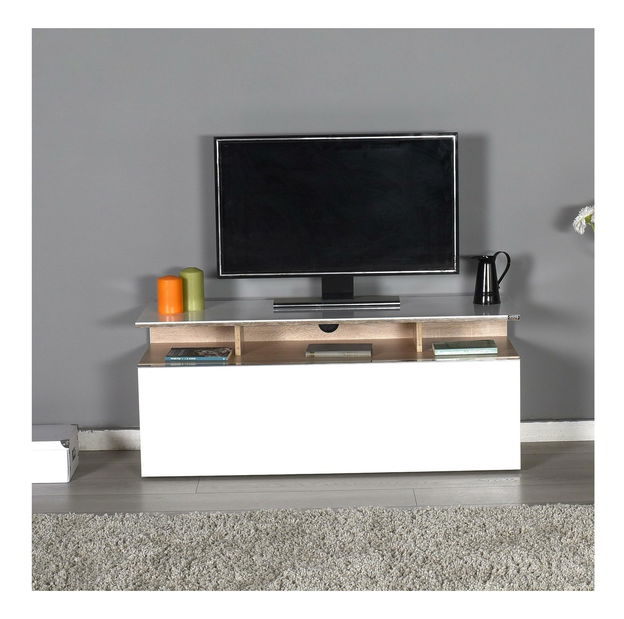 TV skříňka Thea 1 (dub + bílá)