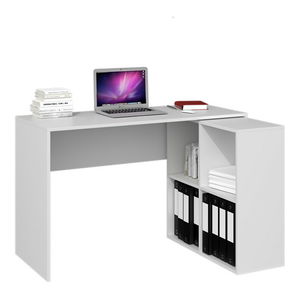 Rohový pc stolek Metros 1 (bílá matná)