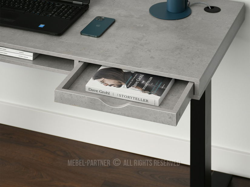 PC stolek Osto 140 (beton + bílá)