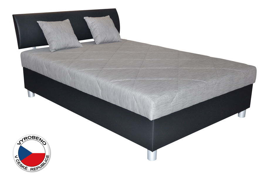 Manželská postel 120 cm Blanář Skate (šedá + černá) (s roštem a matrací)
