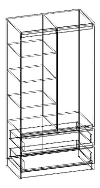 Šatní skříň Safwan (wenge + dub sonoma)
