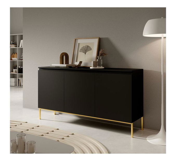 Skříňka Bennasi B3 (černá + zlatá)