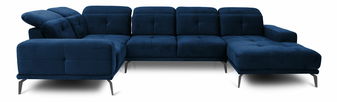 Rohová sedačka ve tvaru U Nicolette (tmavě modrá) (L)