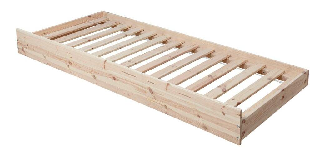 Přistýlka pod postel 90 cm Braceaba (smrk masiv) (s roštem)