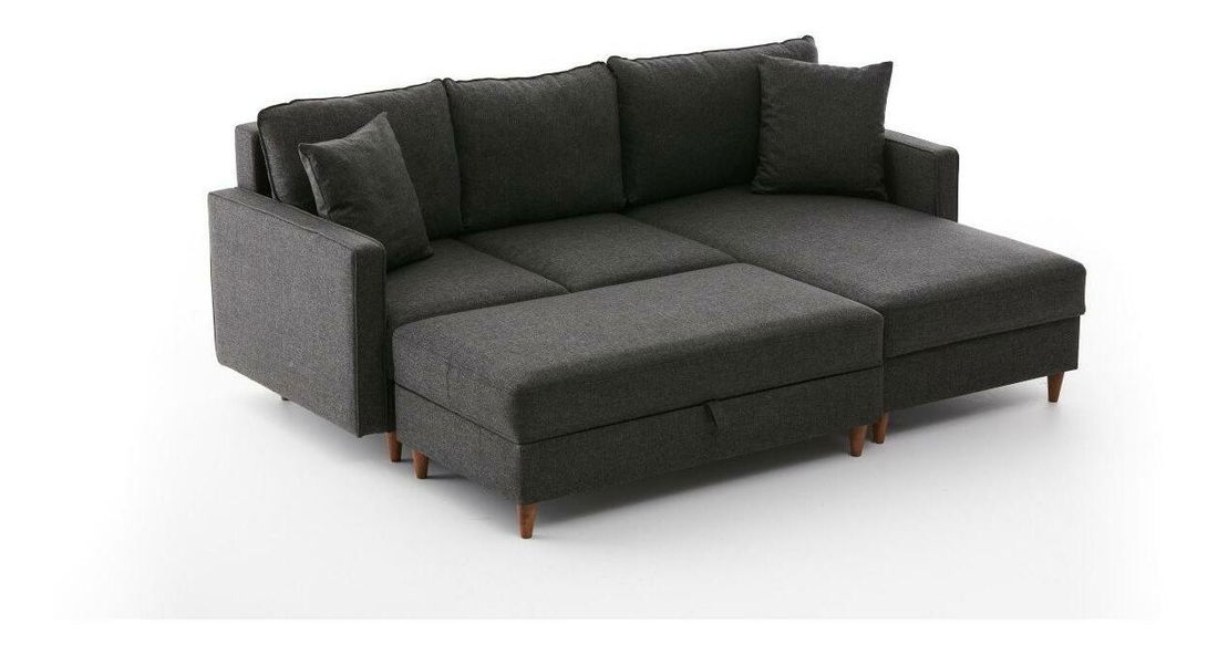 Rohová sedací souprava Ewie (P) (antracit)
