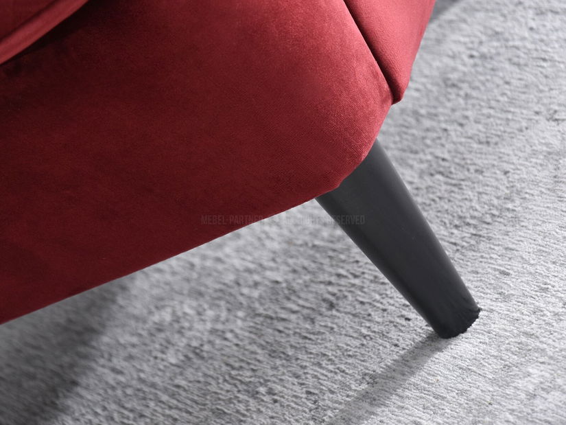 Křeslo ušák Margis (bordó + ořech)