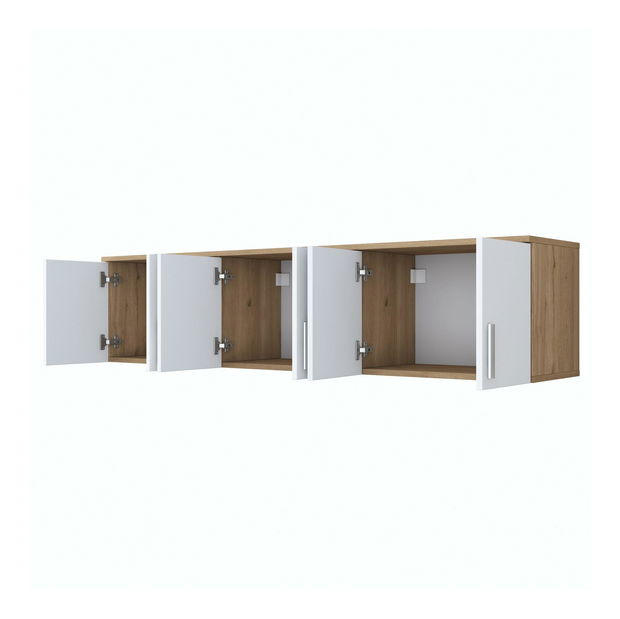 Závěsná skříňka Eladona 14 (ořech + bílá)