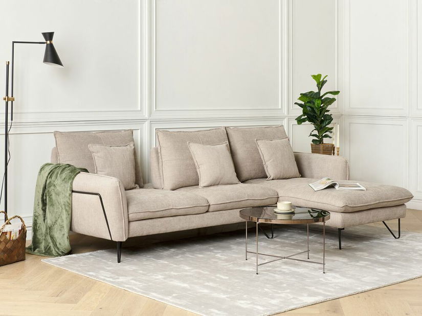 Rohová sedací souprava Sandrine (béžová) (L)