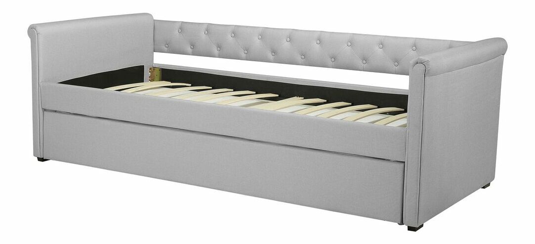 Rozkládací postel 80 cm LISABON (s roštem) (světle šedá)