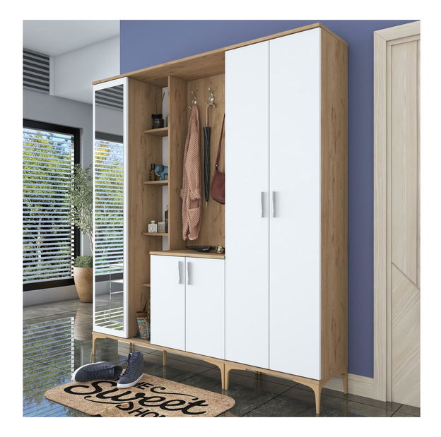 Předsíň Emily 31 (se zrcadlem) (ořech + bílá)