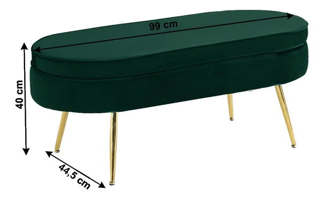 Taburet Nico (smaragdová + zlatá)