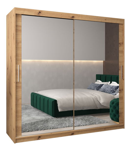 Šatní skříň 200 cm Toki 3 (Dub artisan + Dub artisan)