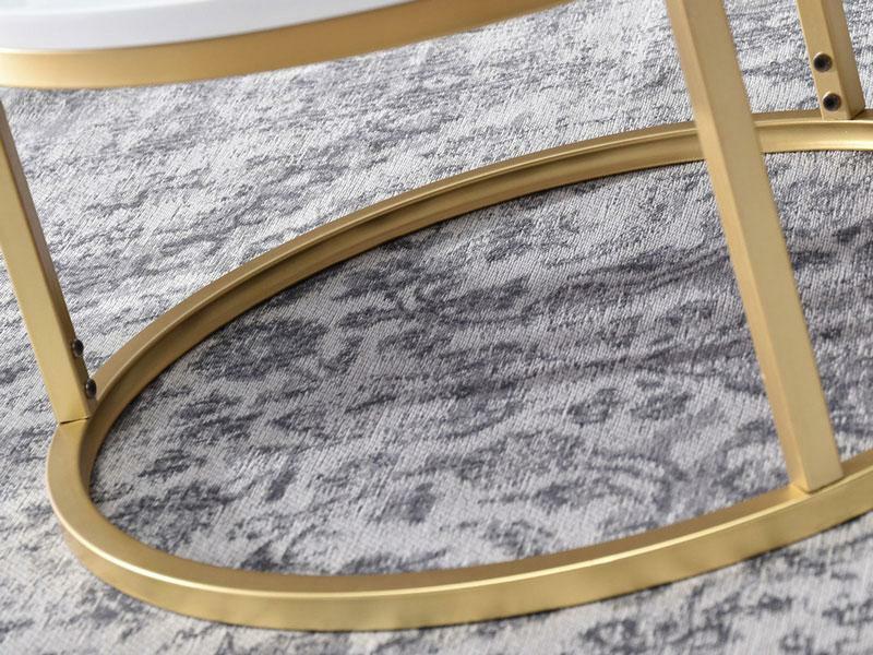 Konferenční stolek Kolja Stolek S (bílá + zlatá)