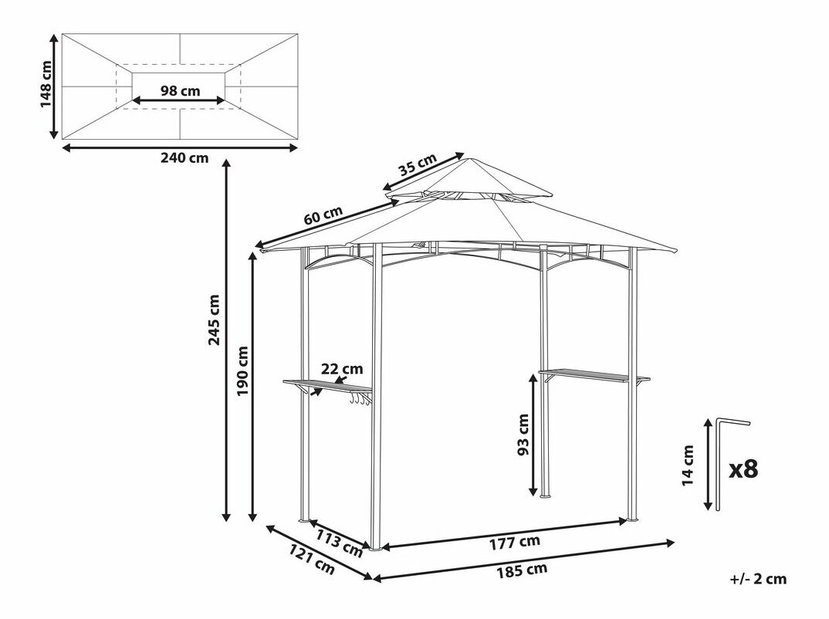 Zahradní altán Narza (béžová)