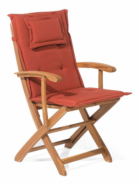 Set 2 ks. zahradních židlí MALI (světlé dřevo + oranžová)