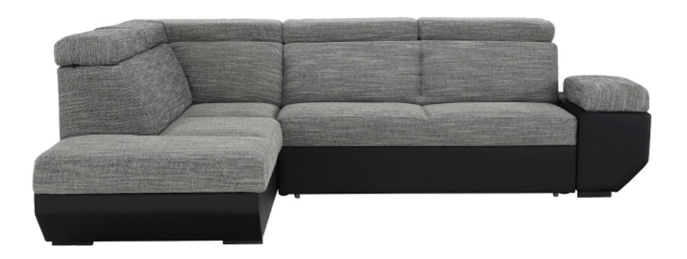 Rohová sedací souprava Akron černá + melír (L)