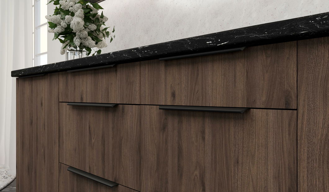 Dolní kuchyňská skříňka Manana 50 ZL 1F BB (korpus: černá matná + fronta: ořech okapi)