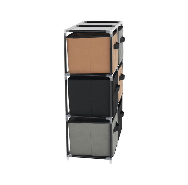 Komoda Cameron 2 (černá + hnědá + šedá)