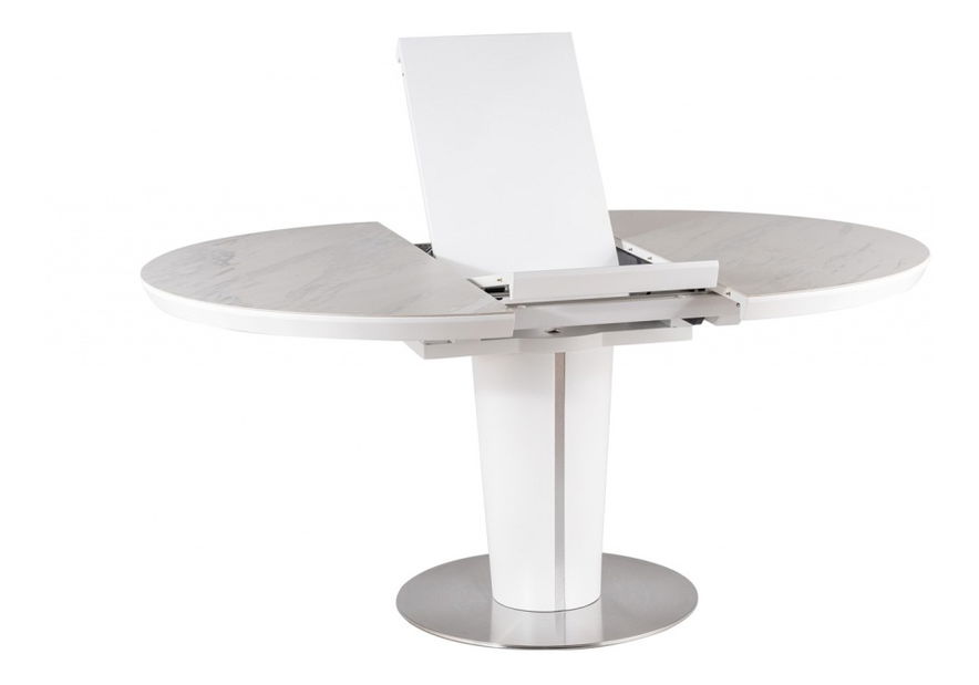 Rozkladací jídelní stůl Orville (bílý mramor)