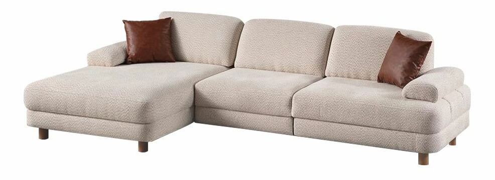 Rozkládací pohovka Nicel (béžová) (s úl. prostorem)