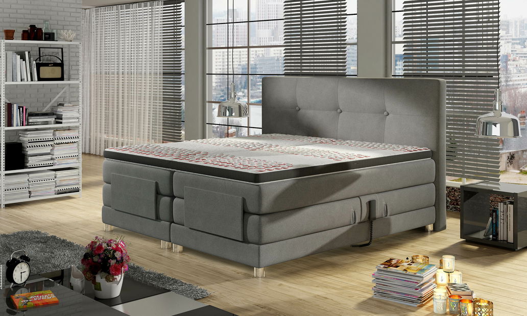 Manželská Boxspring postel 160 cm Markfield (s matracemi)