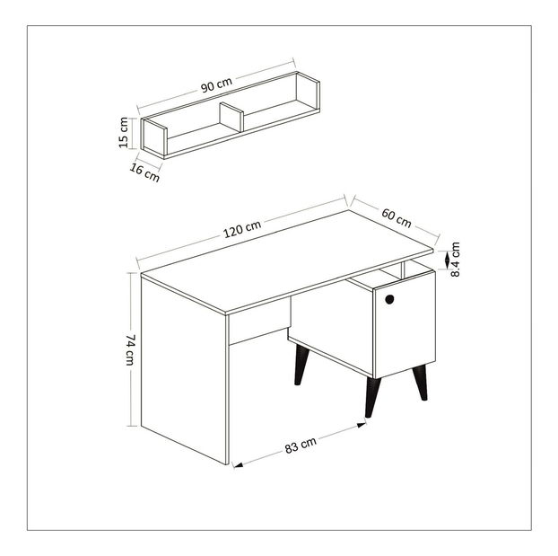  PC stolek Putabe 1 (bílá)