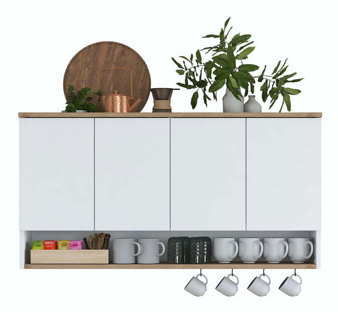 Kuchyňská horní skříňka Jeano (ořech + bílá)