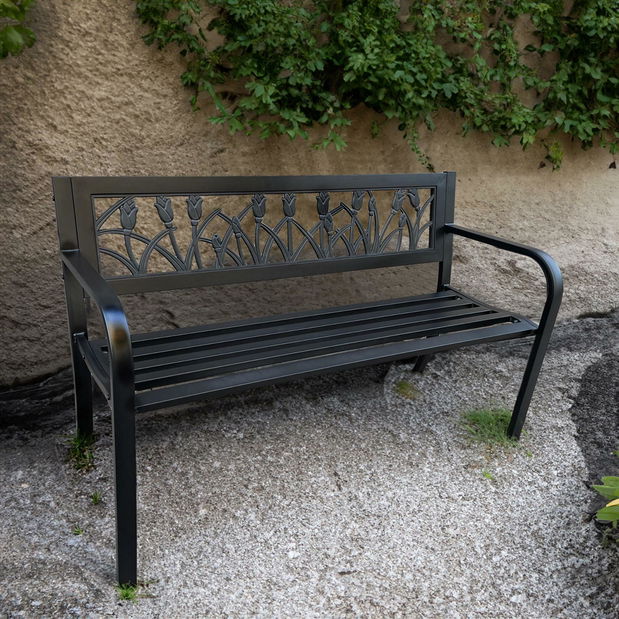 Zahradní lavička Luna (černá)